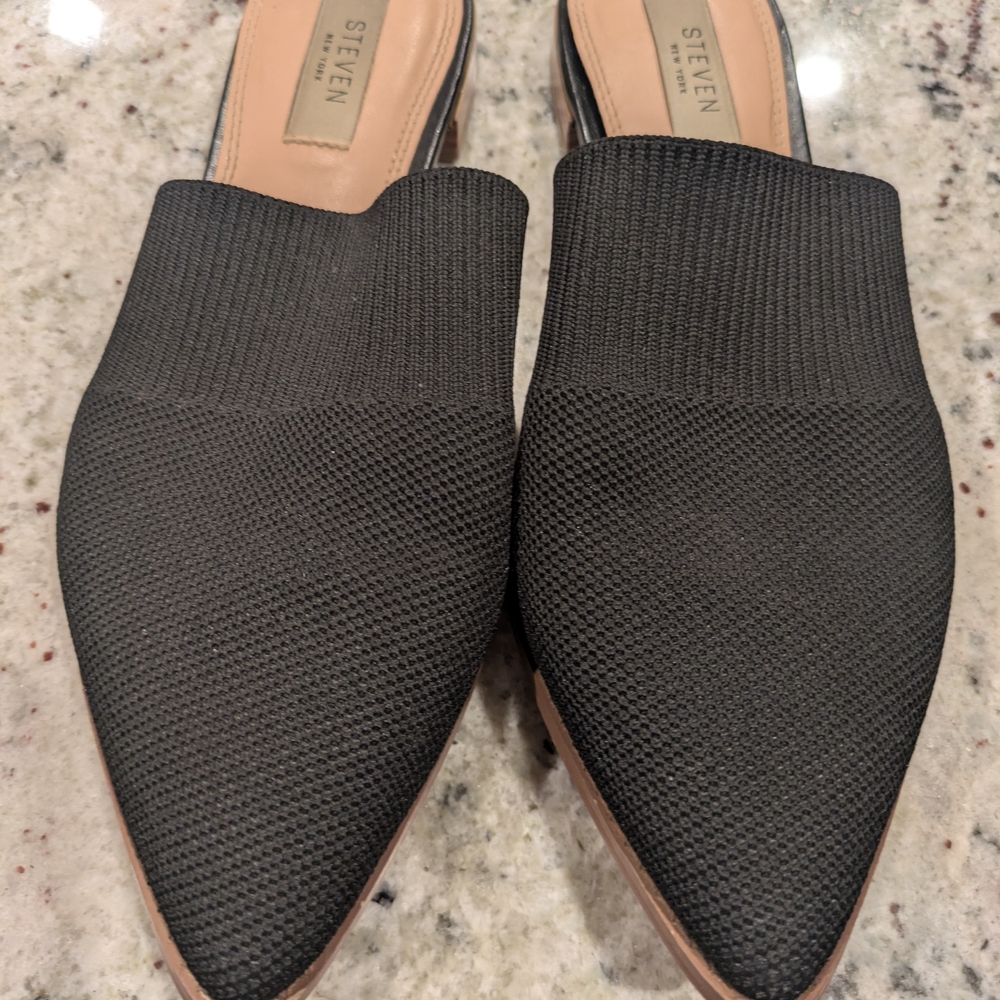 Steven New York Valdez Knit Mule, Black. 8.5